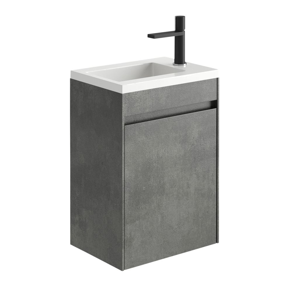 Odion Concrete Wall Hung Cloakroom Vanity Unit with Resin Basin 440mm