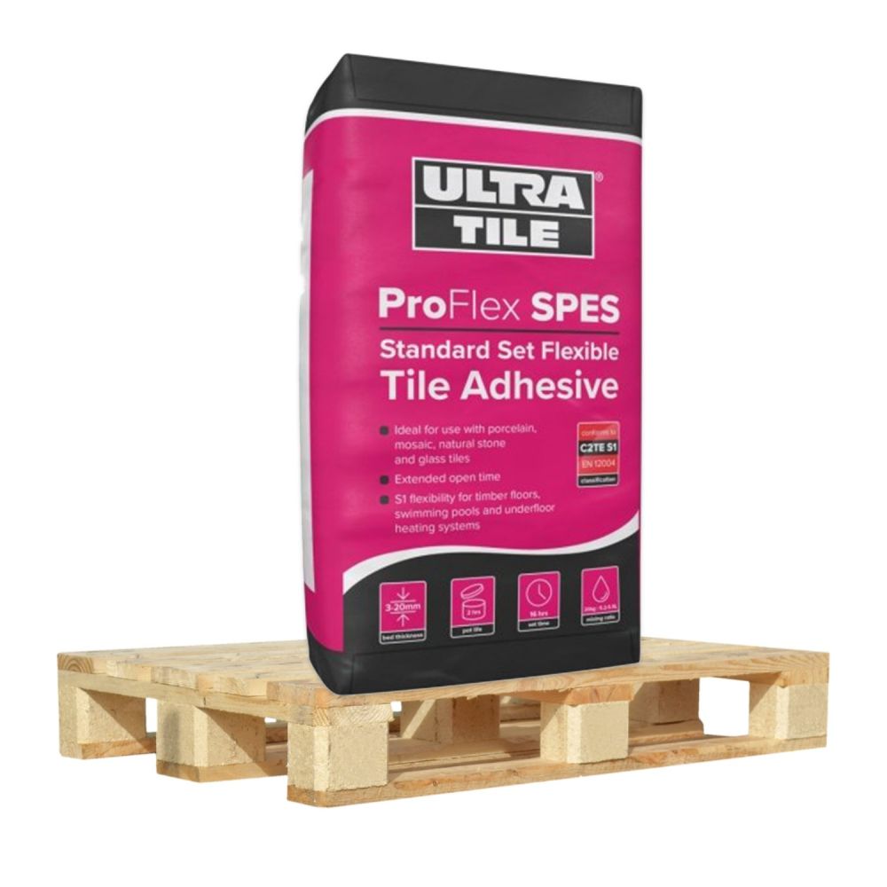 ProFlex SPES S1 Grey Flexible Wall & Floor Adhesive - 20kg (Half Pallet Deal - 27 Bags)