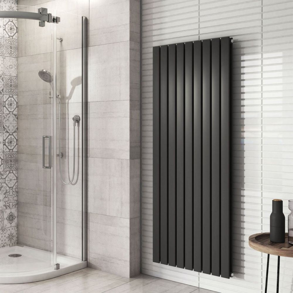 Perth Grey Double Vertical Flat Panel Radiator 1200x612mm
