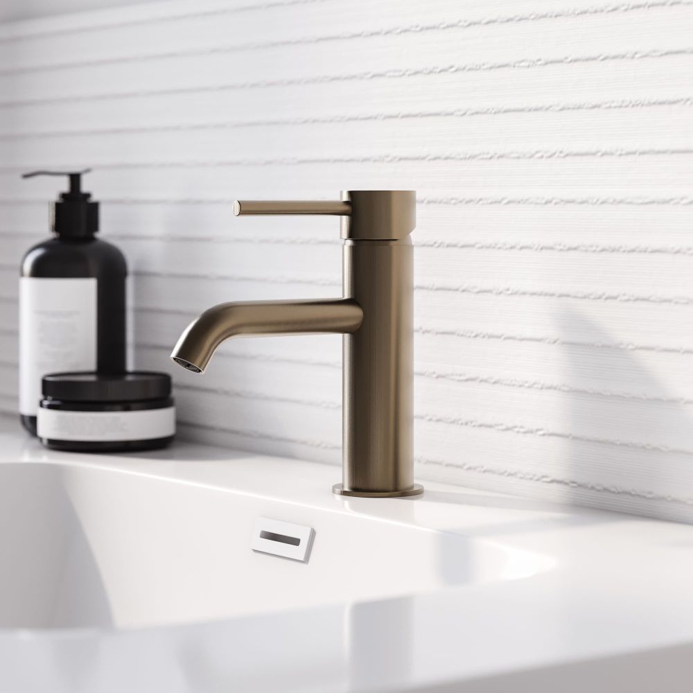 Elora Brushed Bronze Basin Mixer Tap