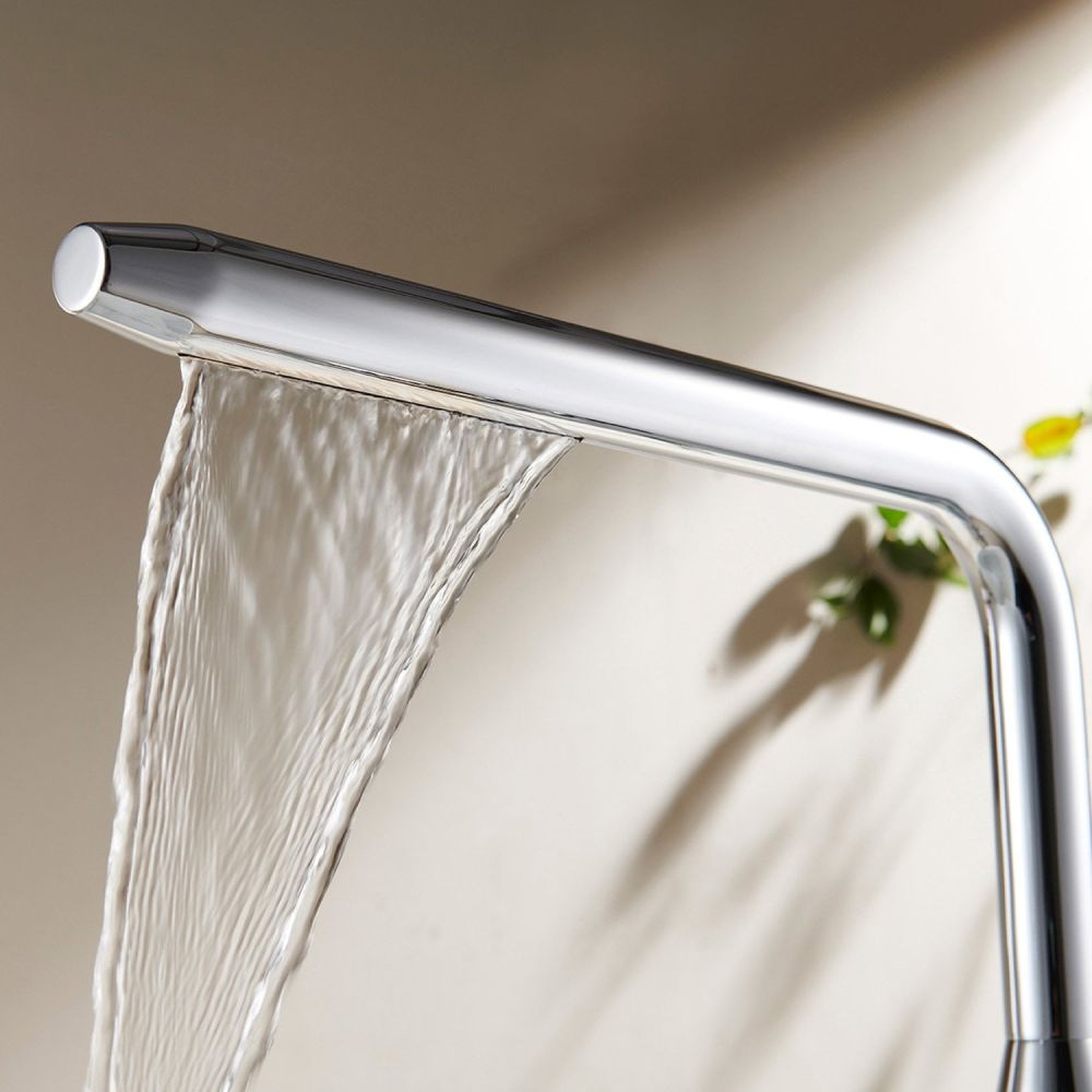 Detailed spout view of the Manisa Chrome Floor Standing Bath Shower Mixer