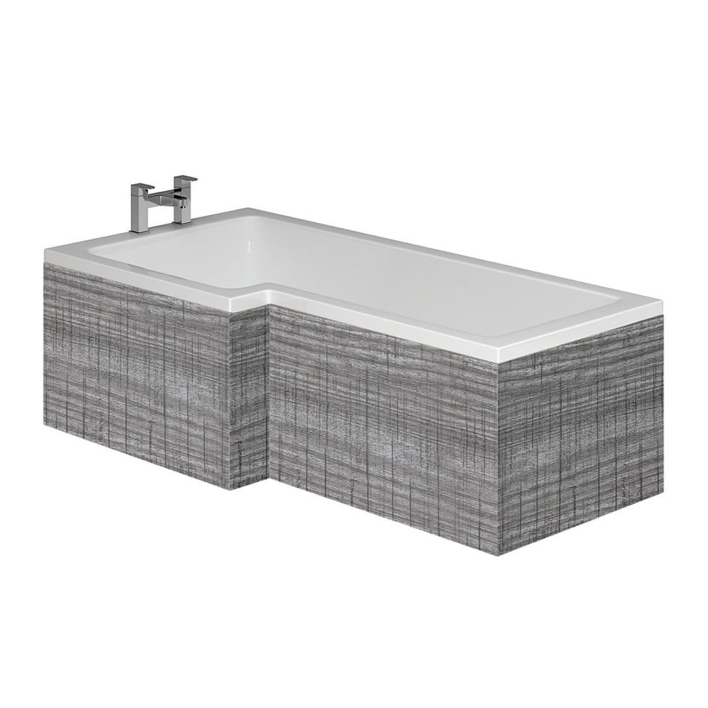 Grey Ash L-Shape Front Bath Panel 1700mm