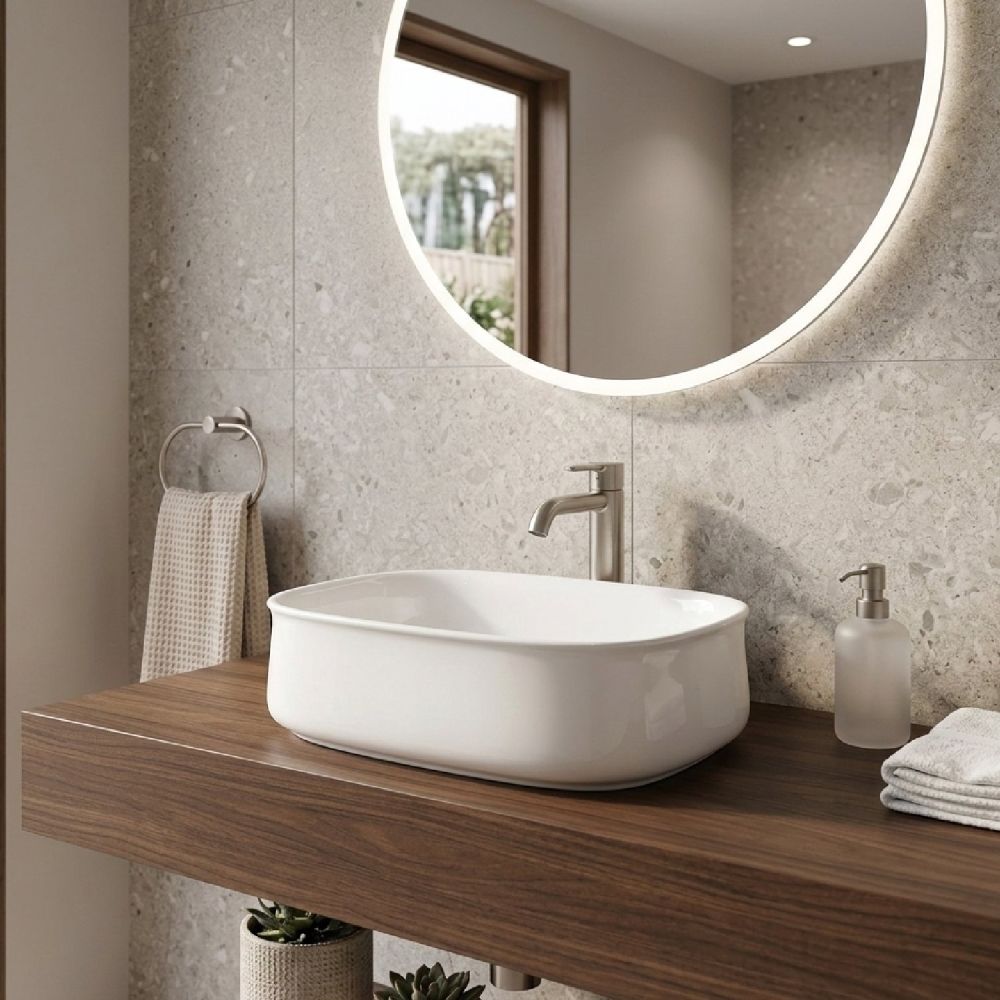 Talos White Oval Countertop Basin