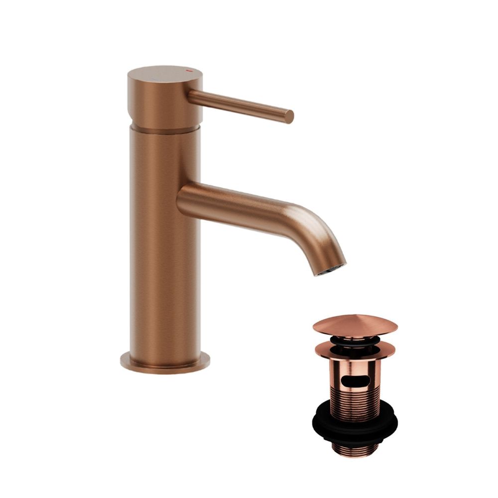 Elora Brushed Bronze Basin Mixer Tap & Waste