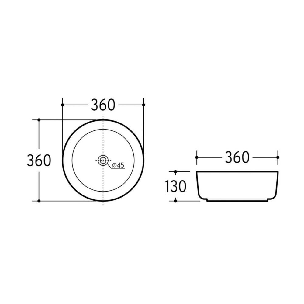 Damon White Round Countertop Basin