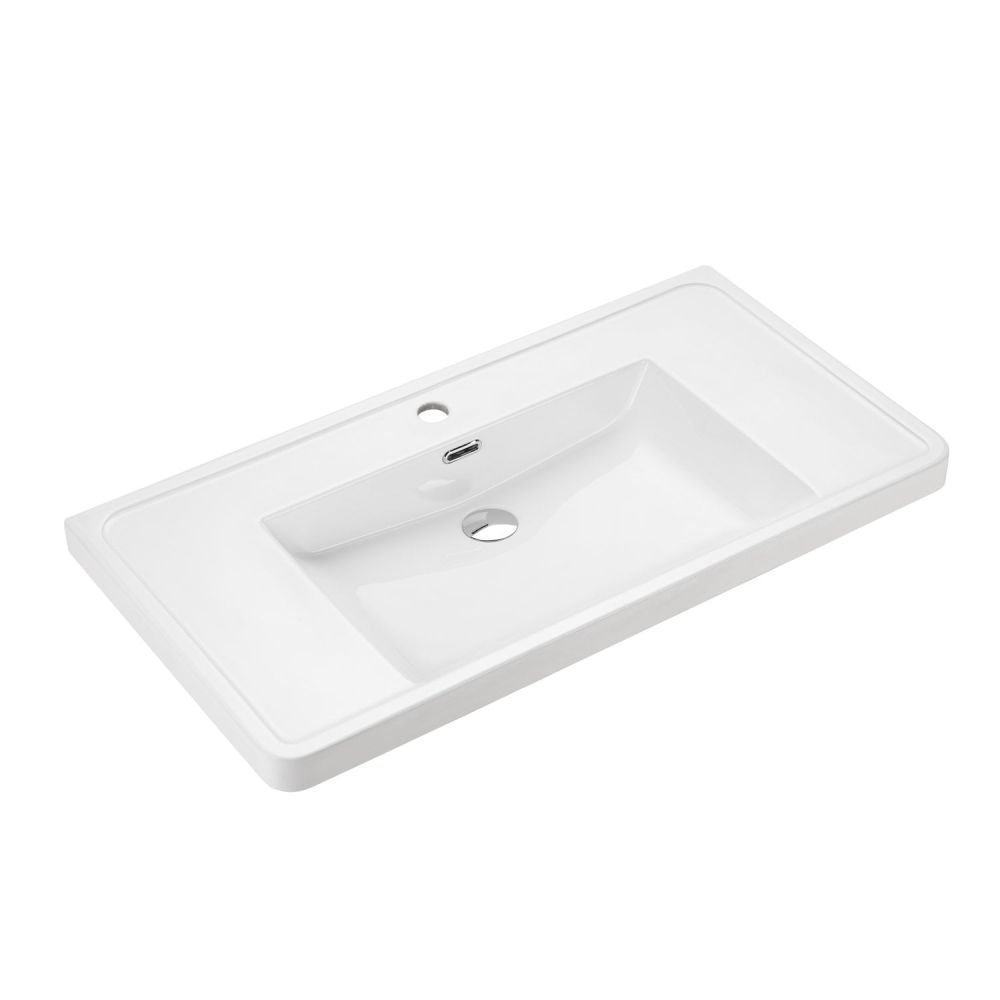 Erin ceramic basin from above angled view