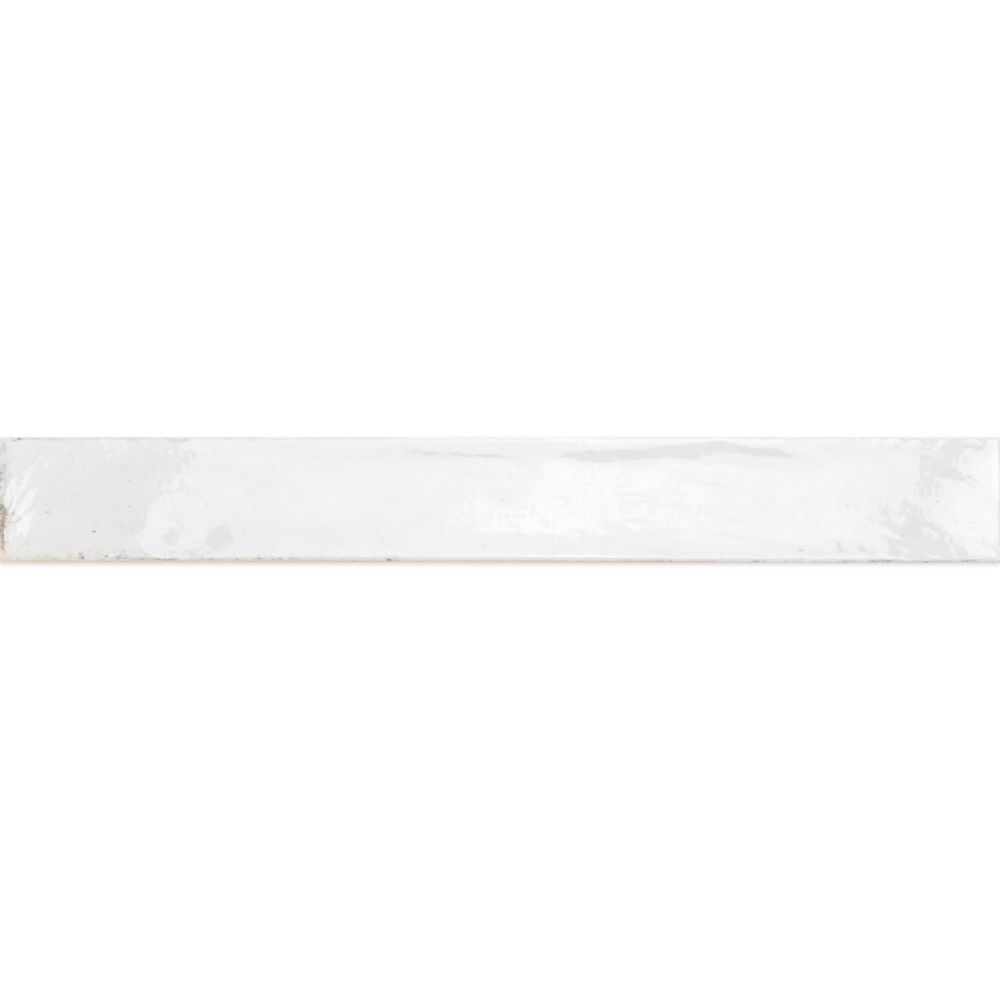 Capri White Gloss Ceramic Brick Tile - 400x50mm
