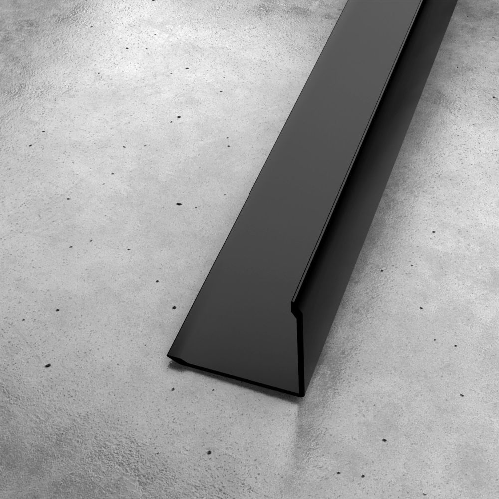 Nuova Matt Black Shower Wall Panel Protective Edging 25mm