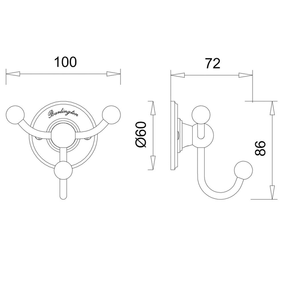 Burlington Triple Robe Hook