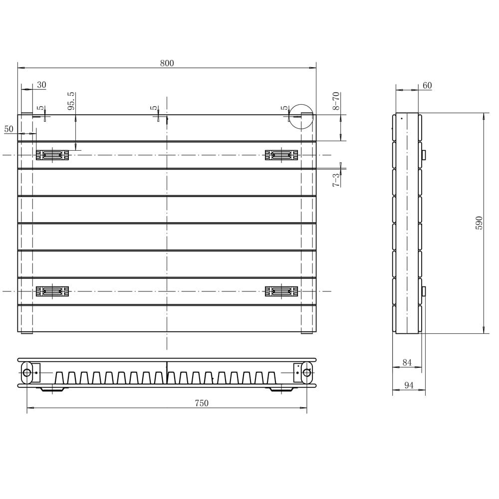 Delton White Horizontal Convector Radiator - 600x800mm