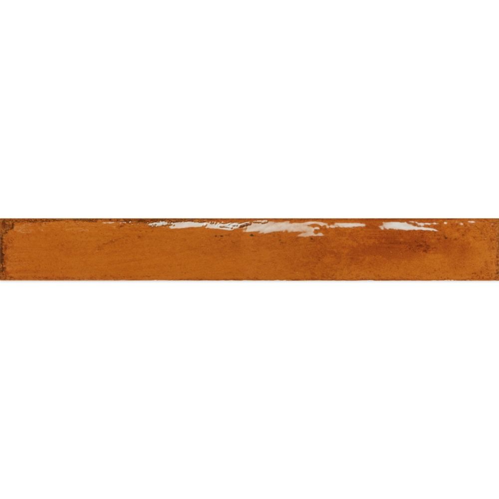 Capri Orange Gloss Ceramic Brick Tile - 400x50mm