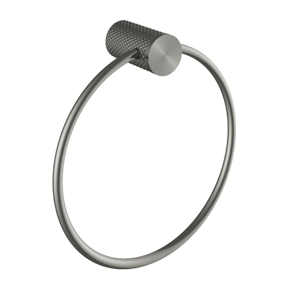 Moray Gunmetal Knurled Towel Ring