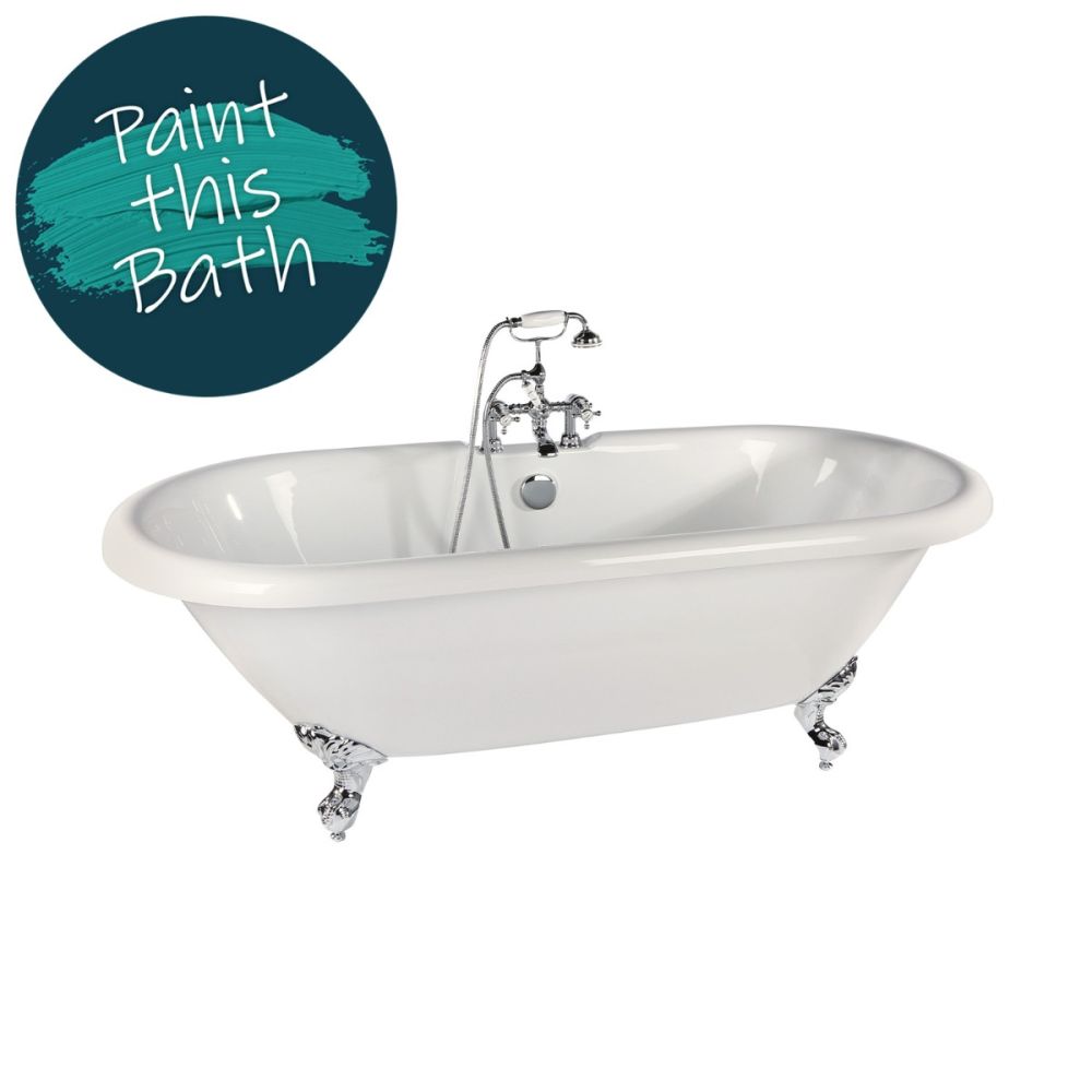 Bath painting service available for the Mere Traditional Freestanding Acrylic Bath with Chrome Feet 1780x800mm