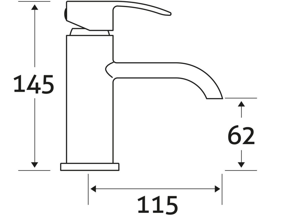 Harlow Chrome Basin Mixer Tap & Waste Dimensions