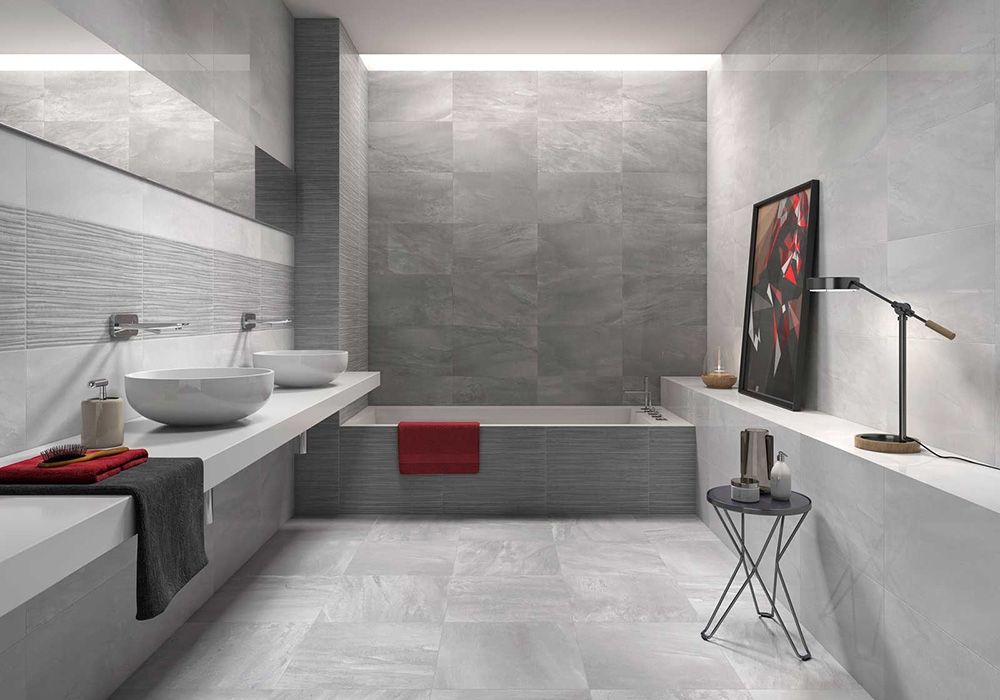 Fin Grey Decor Ceramic Tile 333x550mm