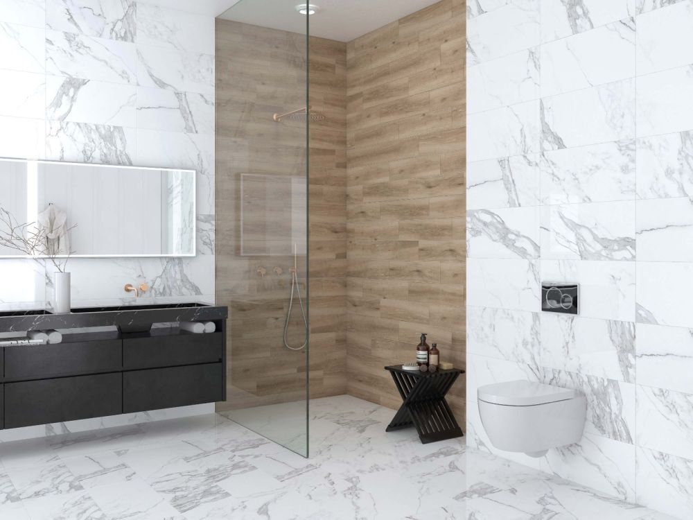 Infinite White Gloss Porcelain Tile 300x600mm
