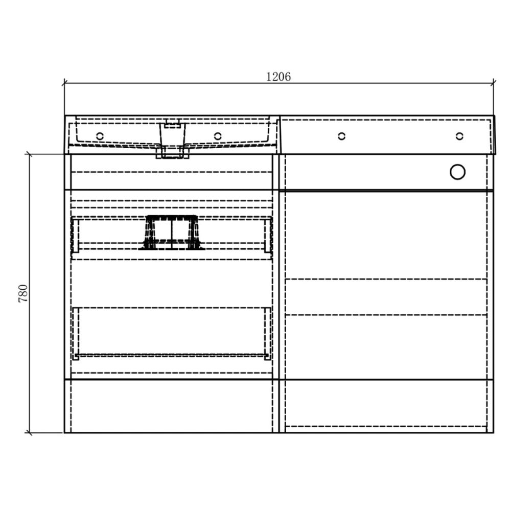 Summers Titanium Grey Left Hand Combination Vanity Basin and WC Unit 1200mm