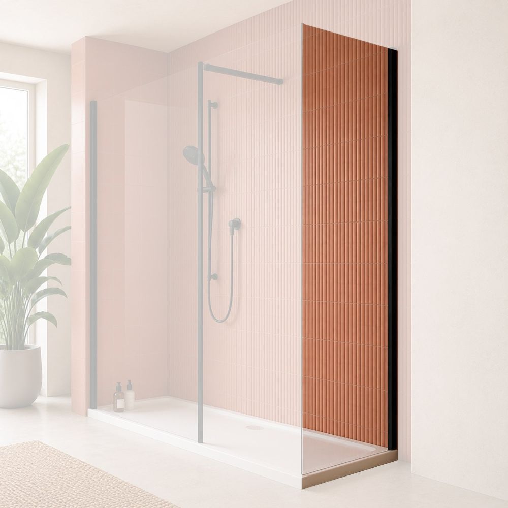 Rivar Black Walk In Shower Enclosure End Panel 680mm