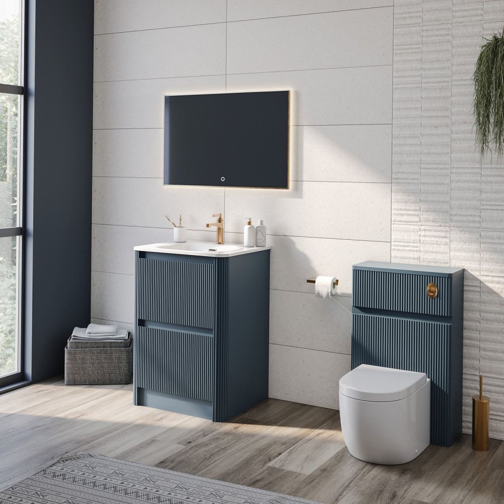 Wish Ribbed Blue WC Unit