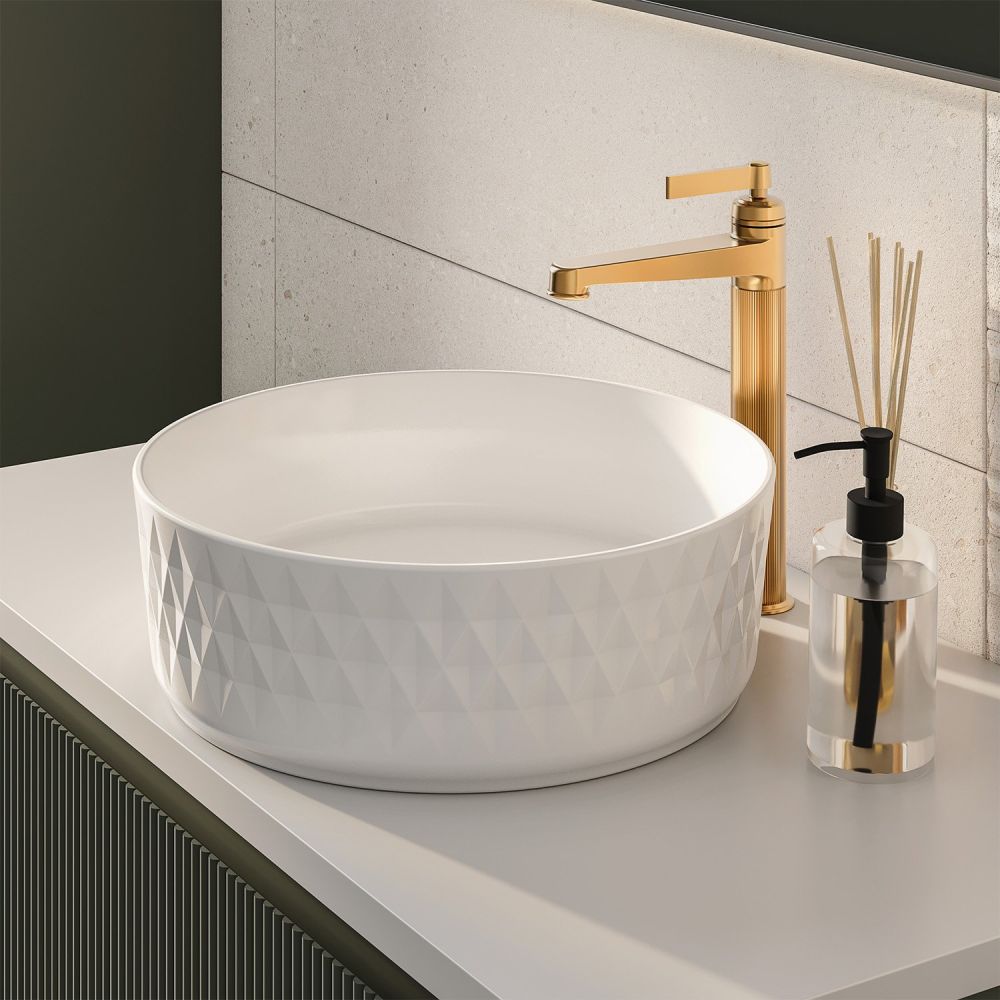 Piper Patterned Round Counter Top Basin