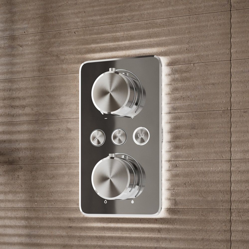 Aqualisa S1 Chrome Smart Digital Shower Triple Outlet (Slide Rail Kit with Bath Filler and Fixed Wall Head) Gravity Pumped
