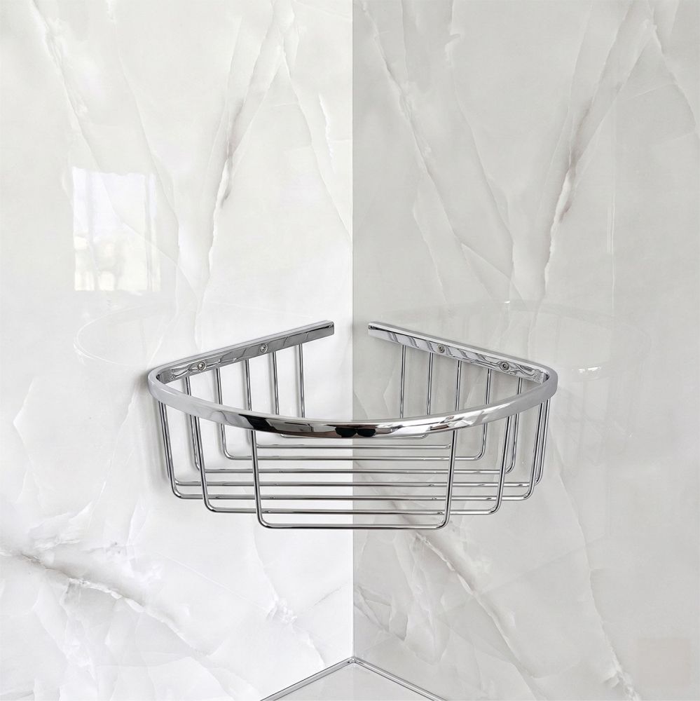 Chrome Single Corner Shower Basket