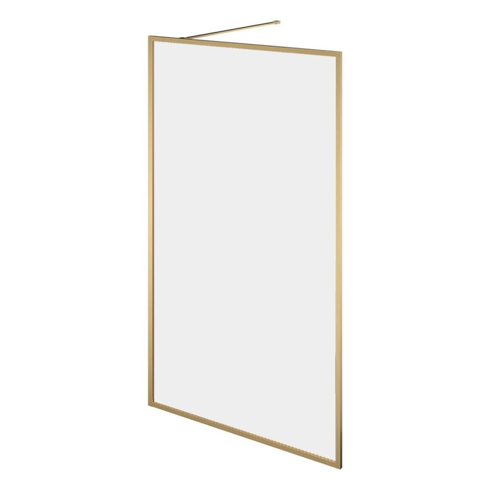 Amien Brushed Gold Framed Clear Glass Shower Screen