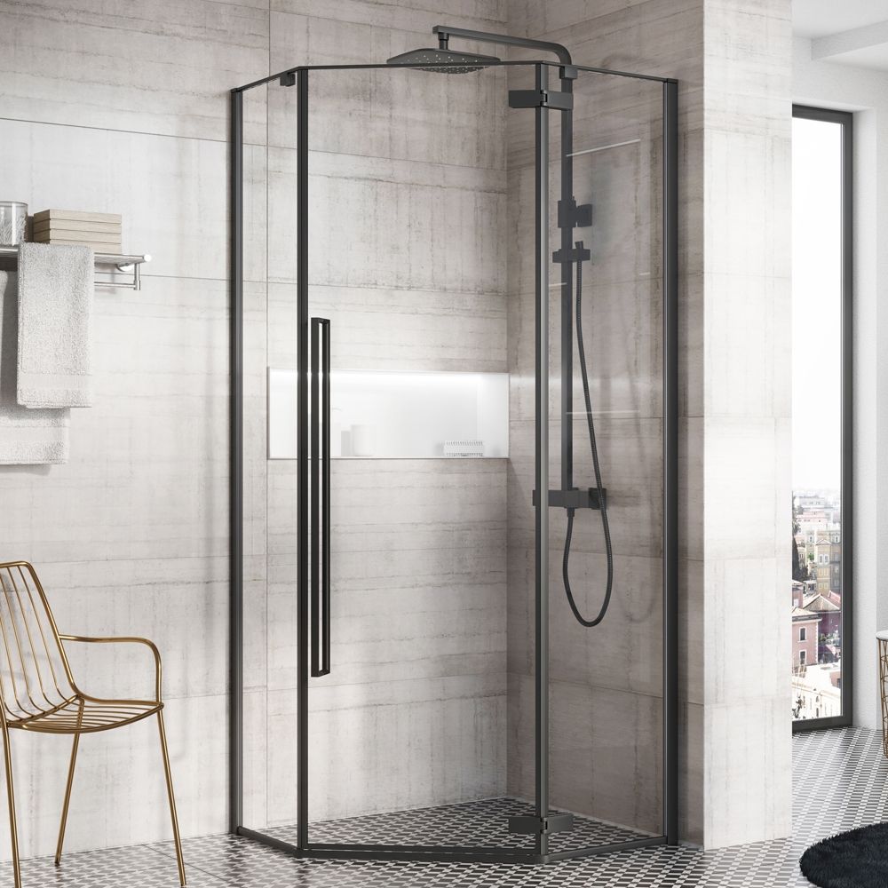 Taylor Black Penta Shower Enclosure 900x900mm