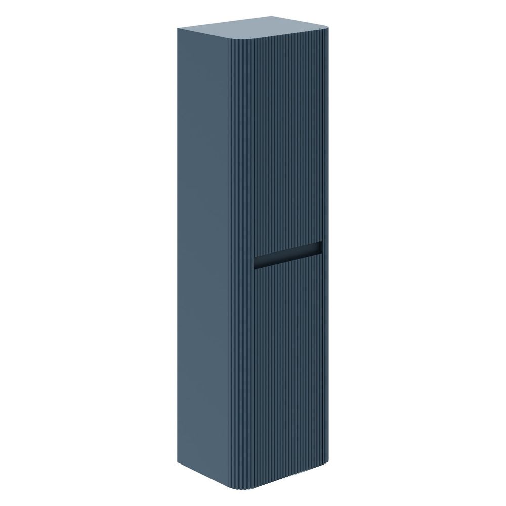 Wish Ribbed Blue Wall Hung Tall Storage Cabinet