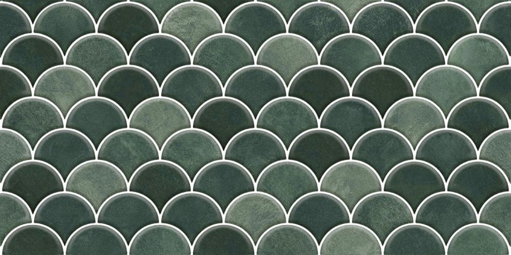 Atlantis Green Gloss Decor Ceramic Tile 600x300mm