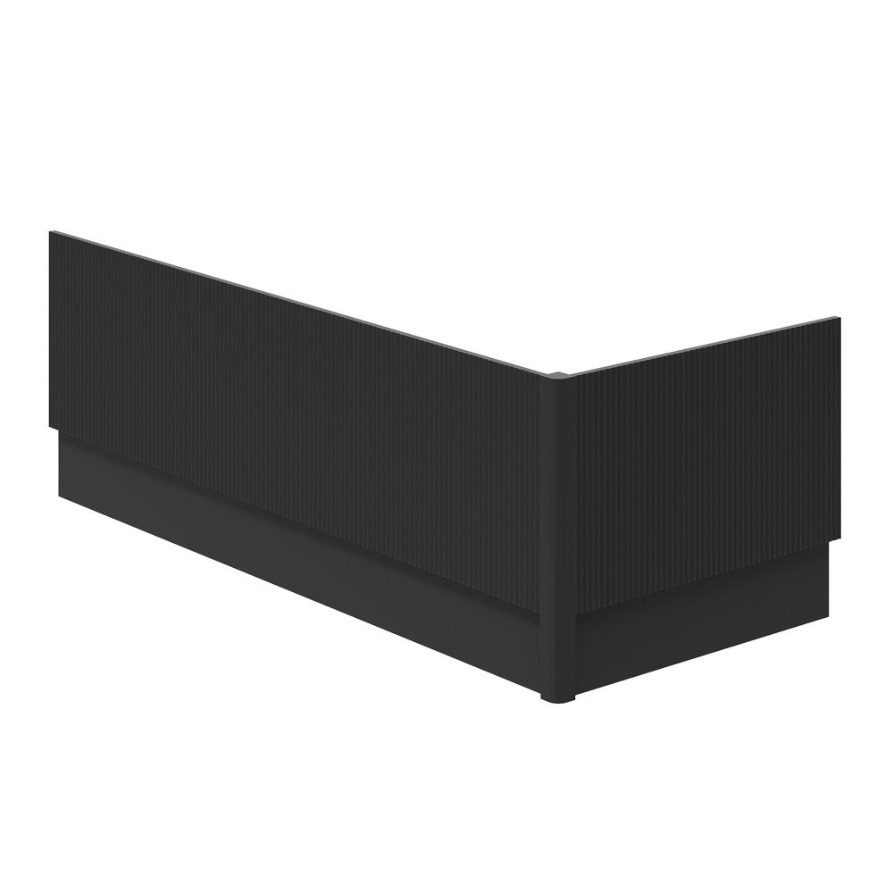 Matt Black Ribbed End Bath Panel & Corner Post 