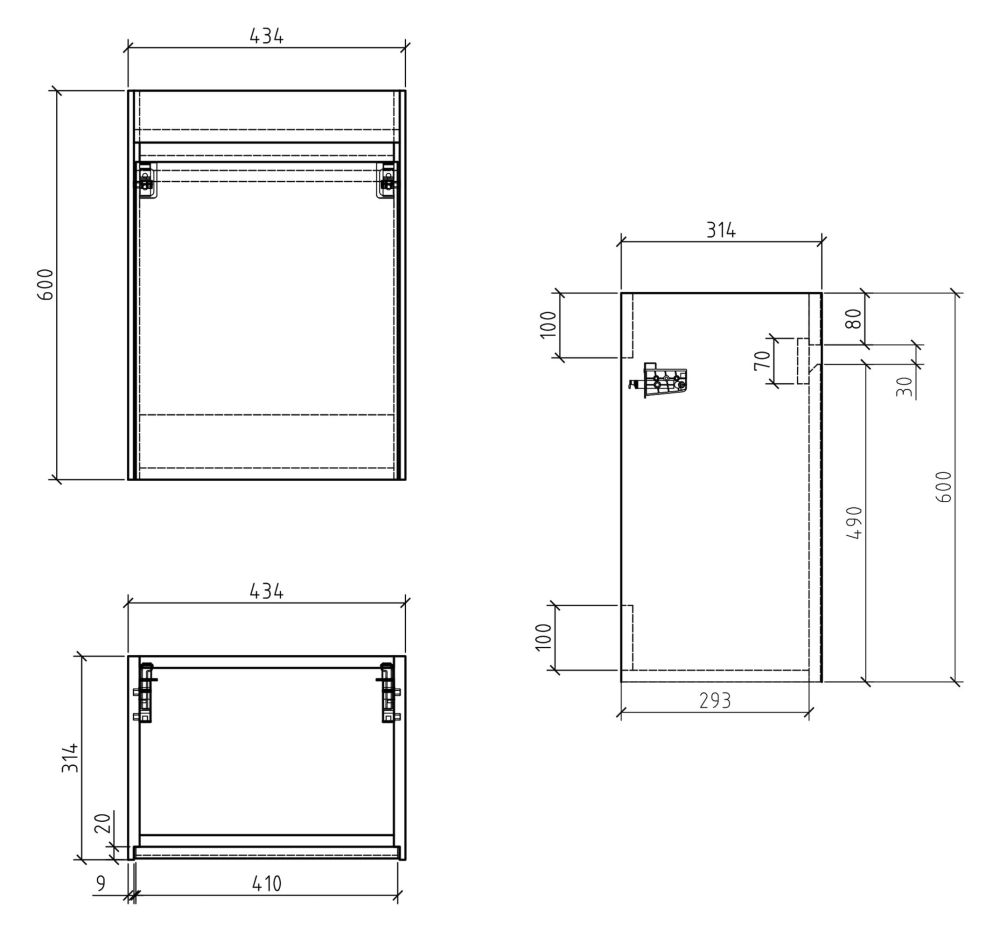 Odion Concrete Wall Hung Cloakroom Vanity Unit with Resin Basin 440mm