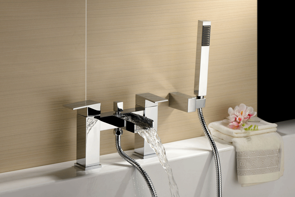 Cairo Chrome Waterfall Bath Shower Mixer Tap - Lifestyle image 2