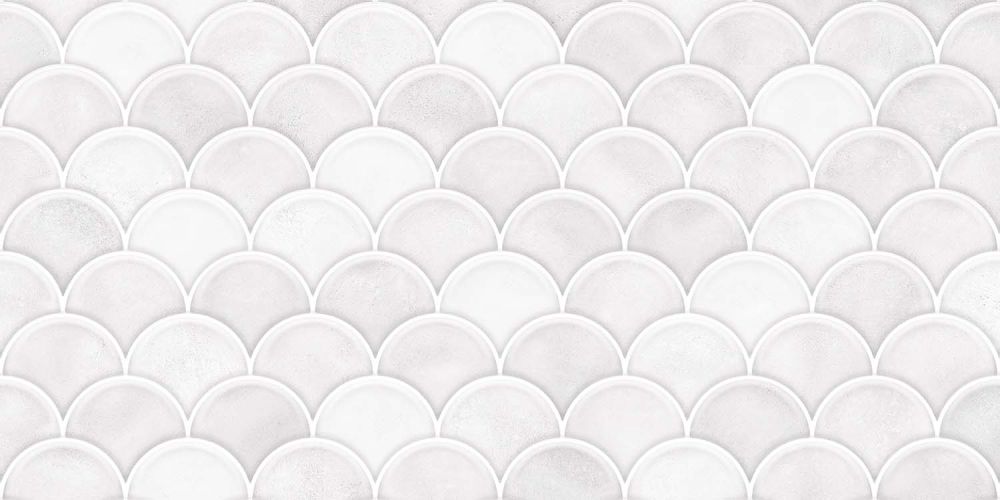 Atlantis White Gloss Decor Ceramic Tile 600x300mm