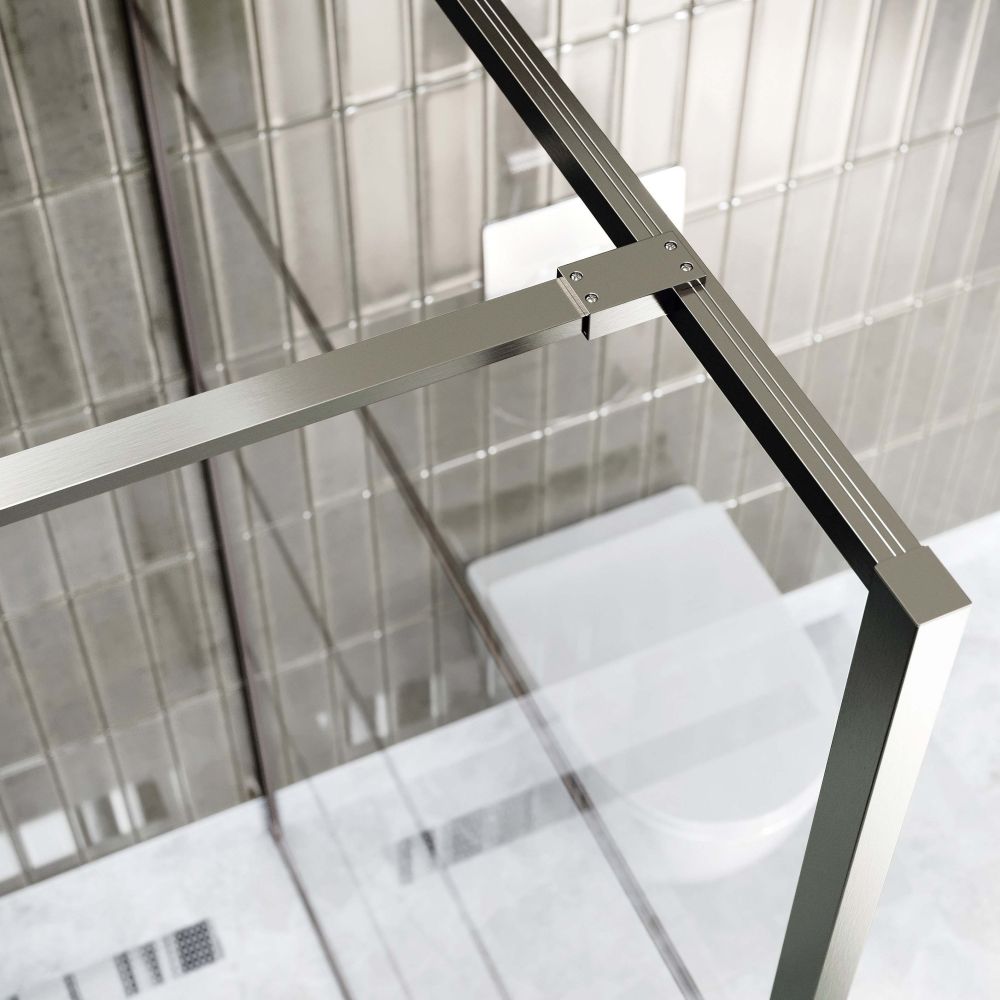 Amien Brushed Nickel Shower Screen Straight Support Bar - 1200mm