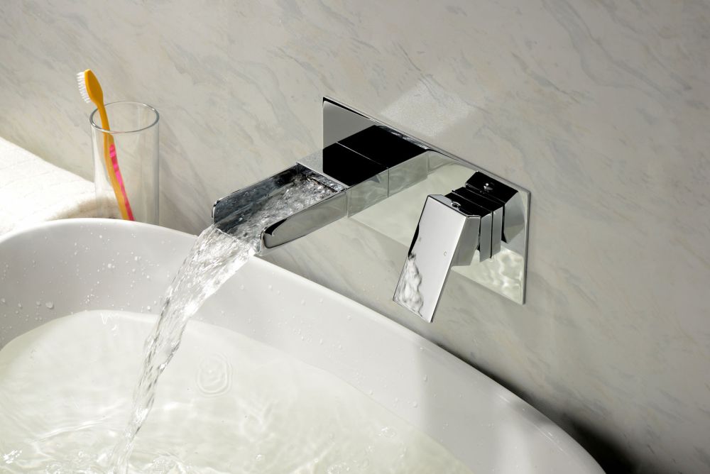 Cairo Chrome Wall Mounted Basin Mono Tap - lifestyle image 2