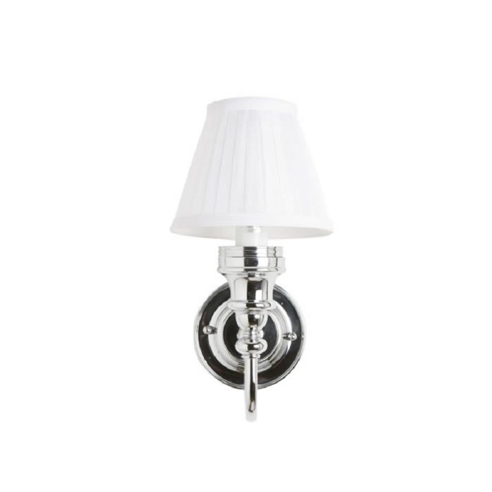 Burlington Ornate Light with Chrome Base & White Fine Pleated Shade