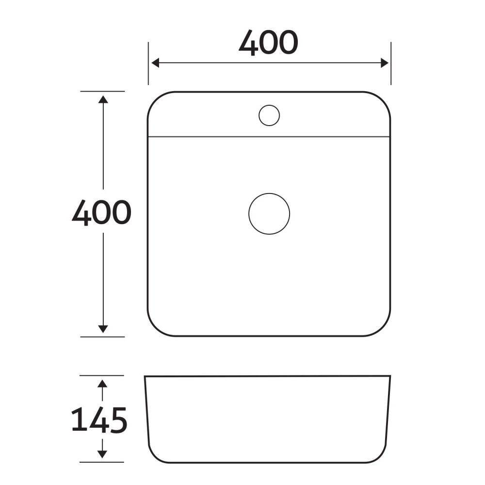 Noah Countertop Ceramic Basin drawing