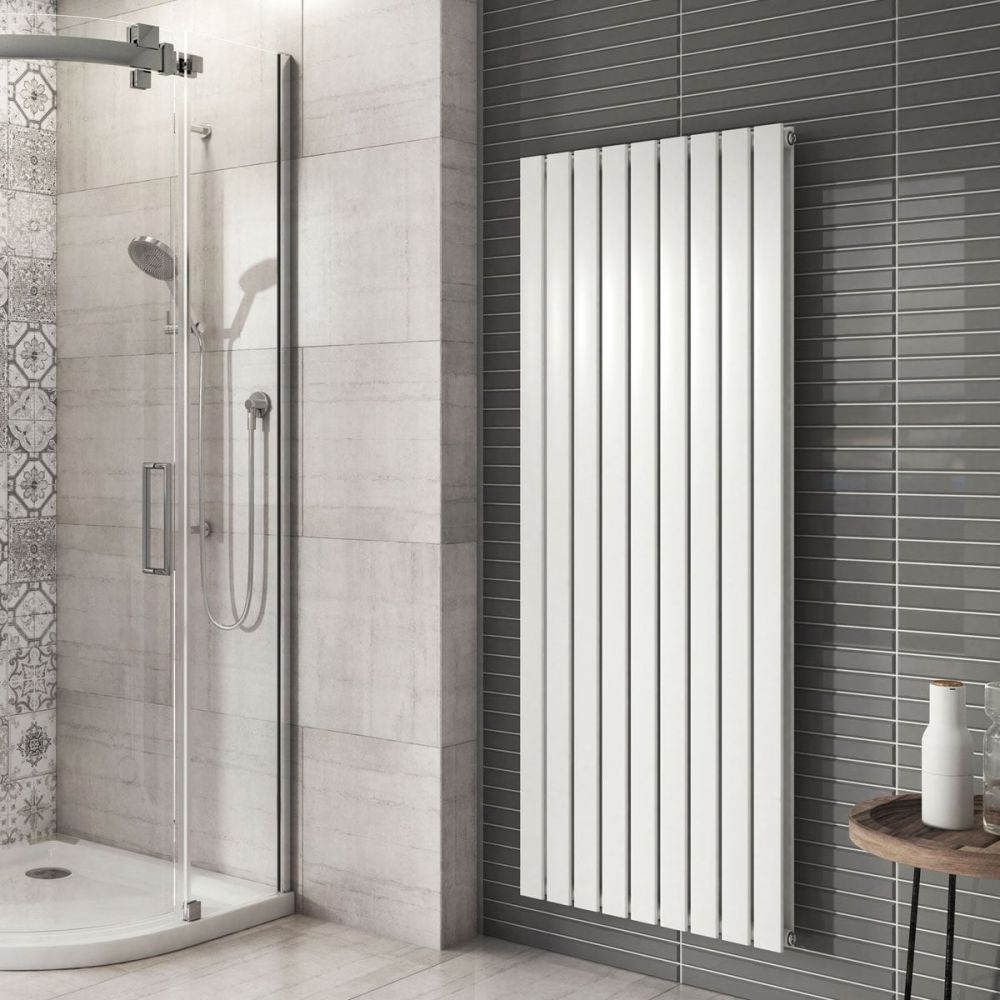 Perth White Double Vertical Flat Panel Radiator 1200x612mm