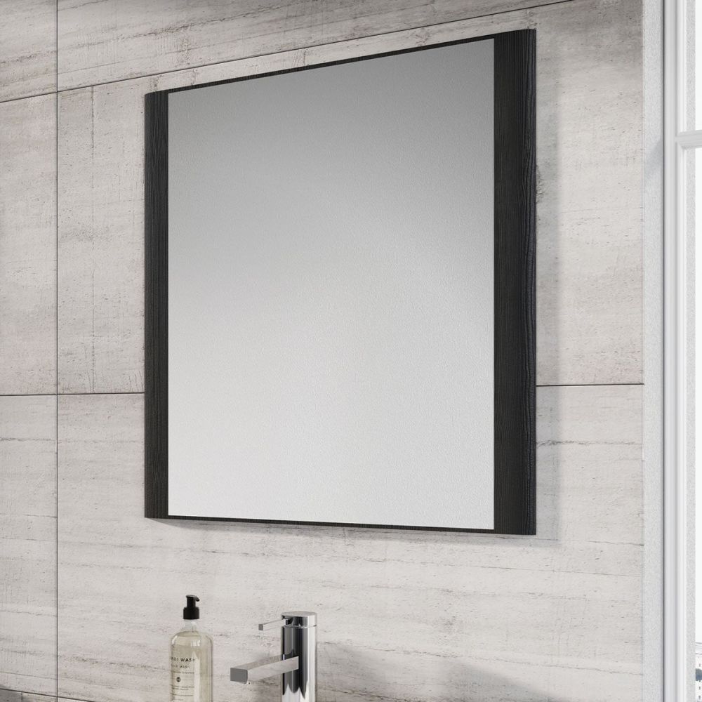 Esk Textured Black Frame Mirror 600x600mm