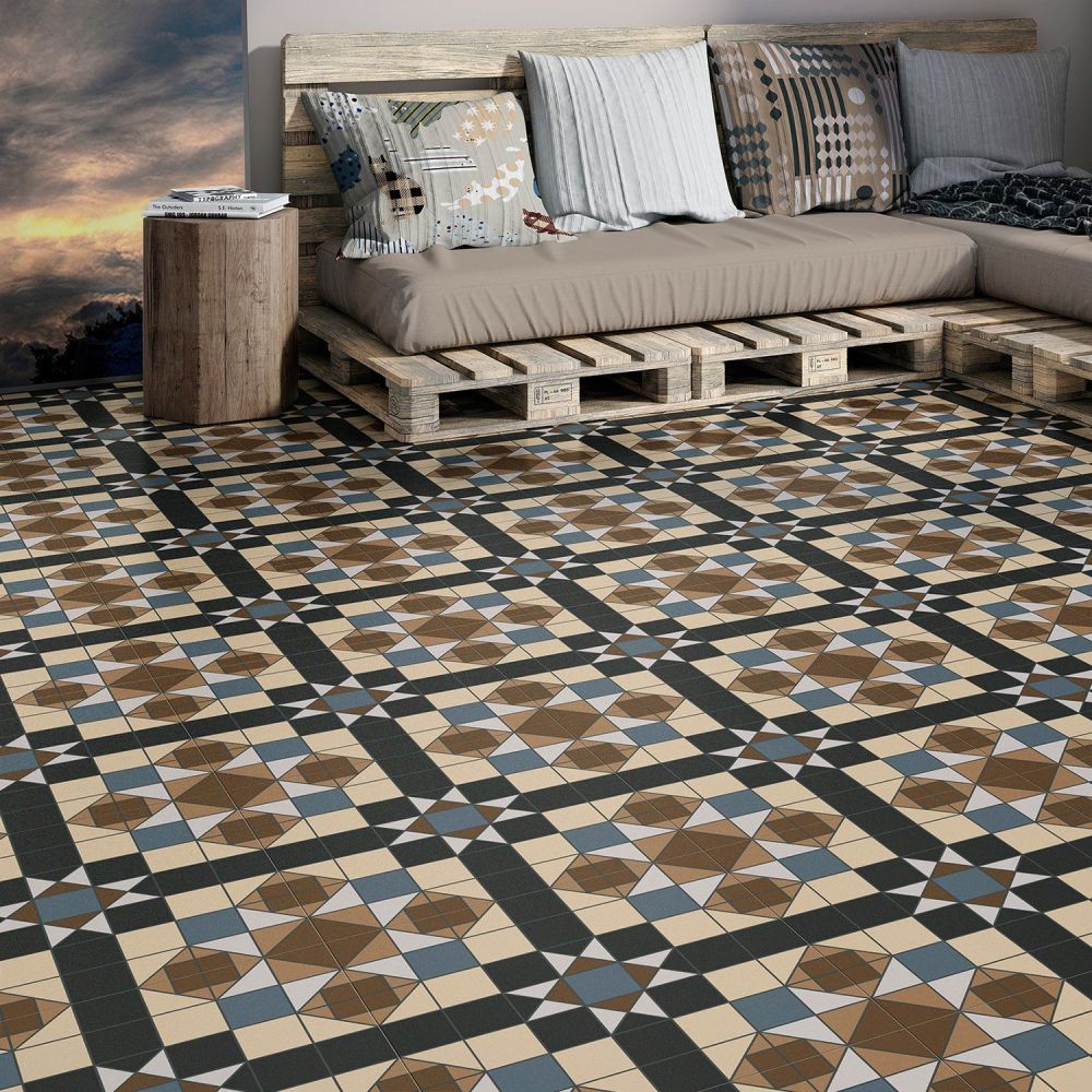Vincent Multicolour Matt Ceramic Tile 450x450mm