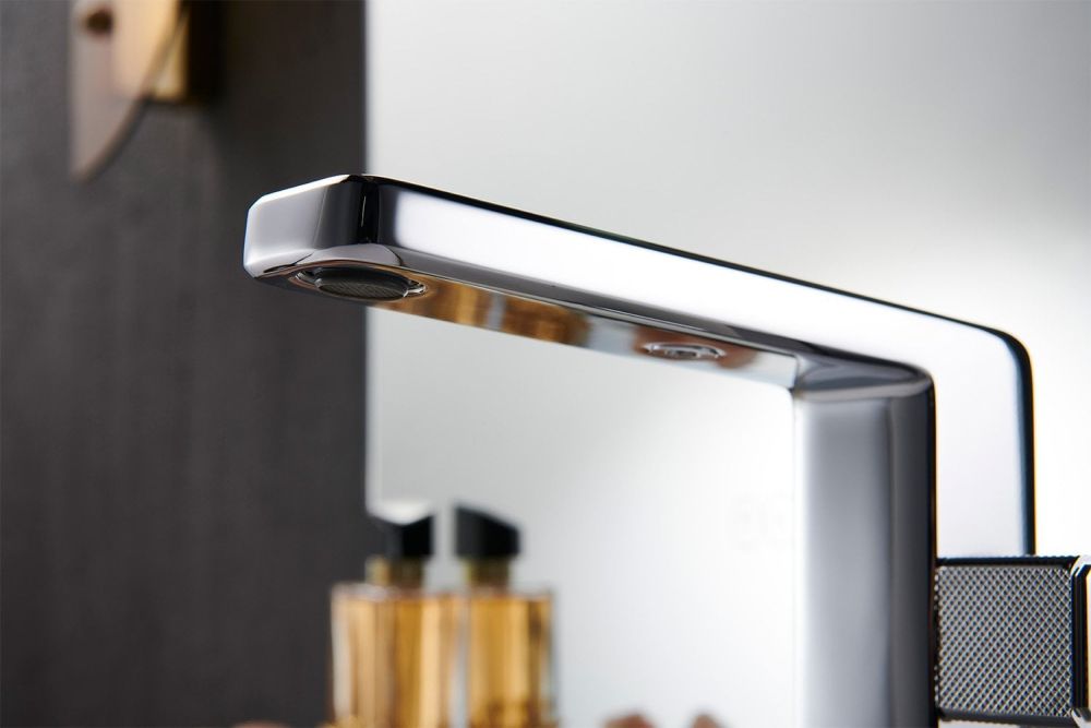 Detailed view of the Flint Chrome Basin Mixer Tap