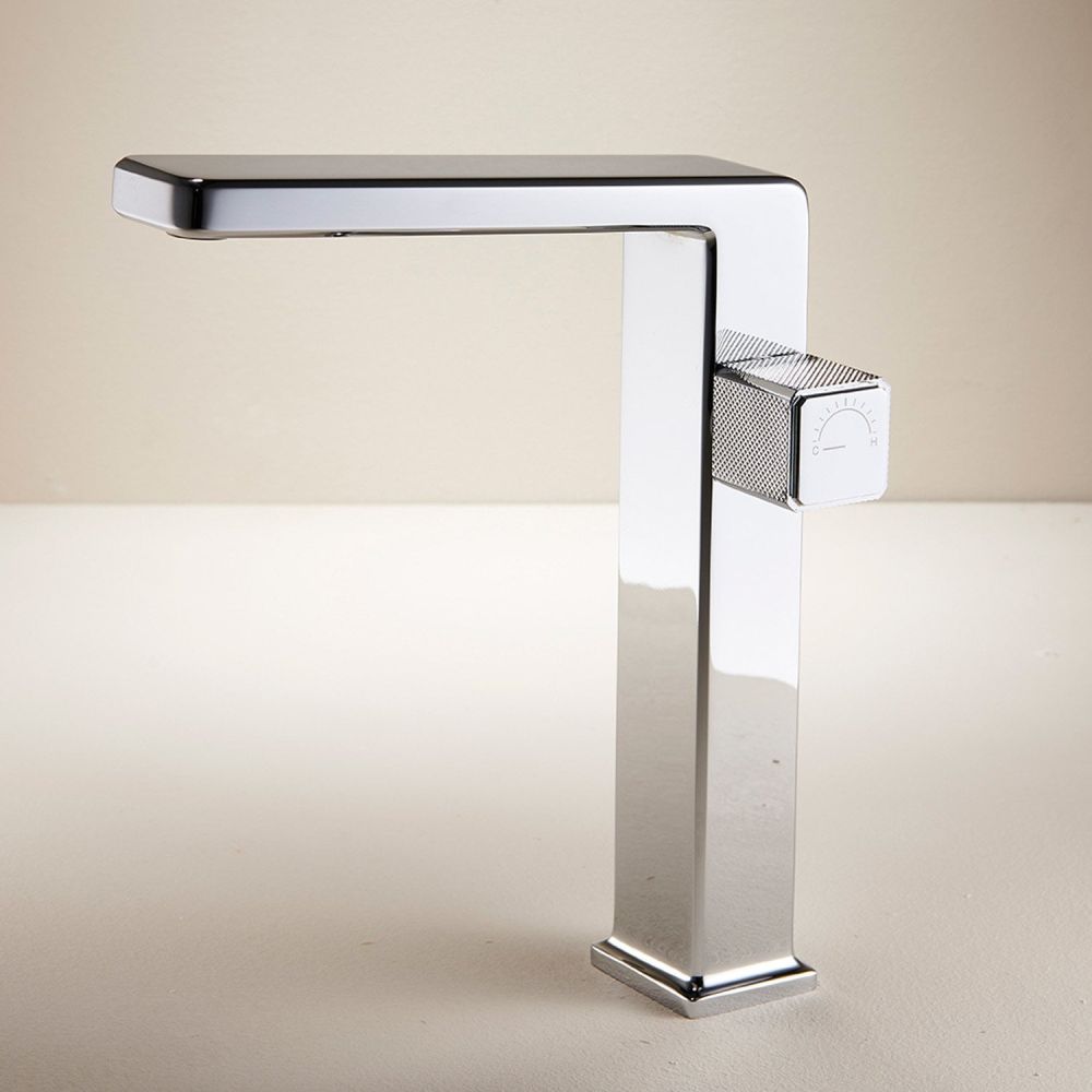 Soft setting roomset showing the Flint Chrome Tall Basin Mono Tap