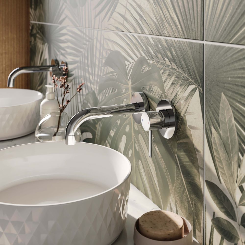 Elora Chrome Wall Mounted Basin Mixer Tap
