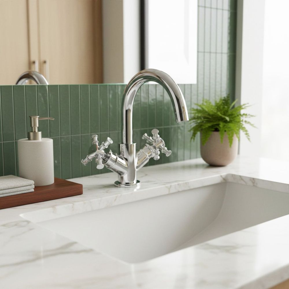 Butler Chrome Basin Mixer Tap - lifestyle image