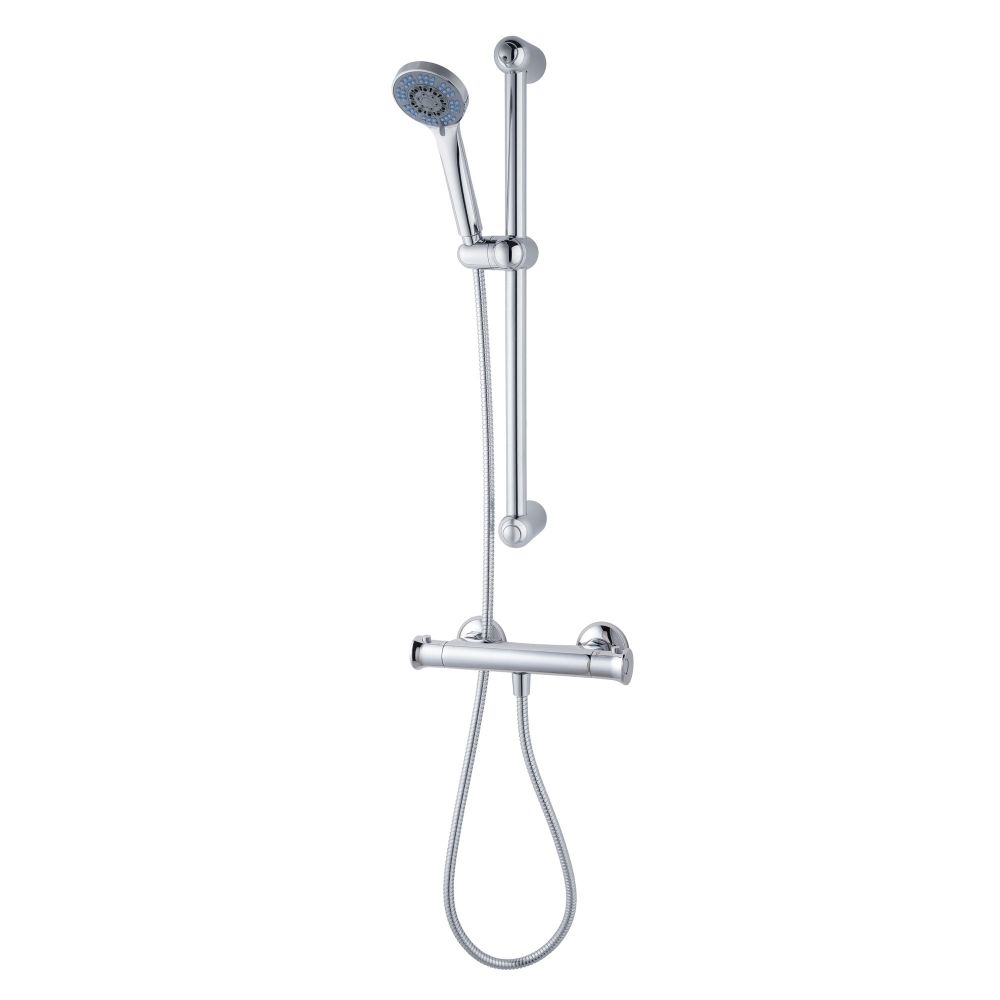 Abode Chrome Thermostatic Bar Valve Shower with Slide Rail Kit