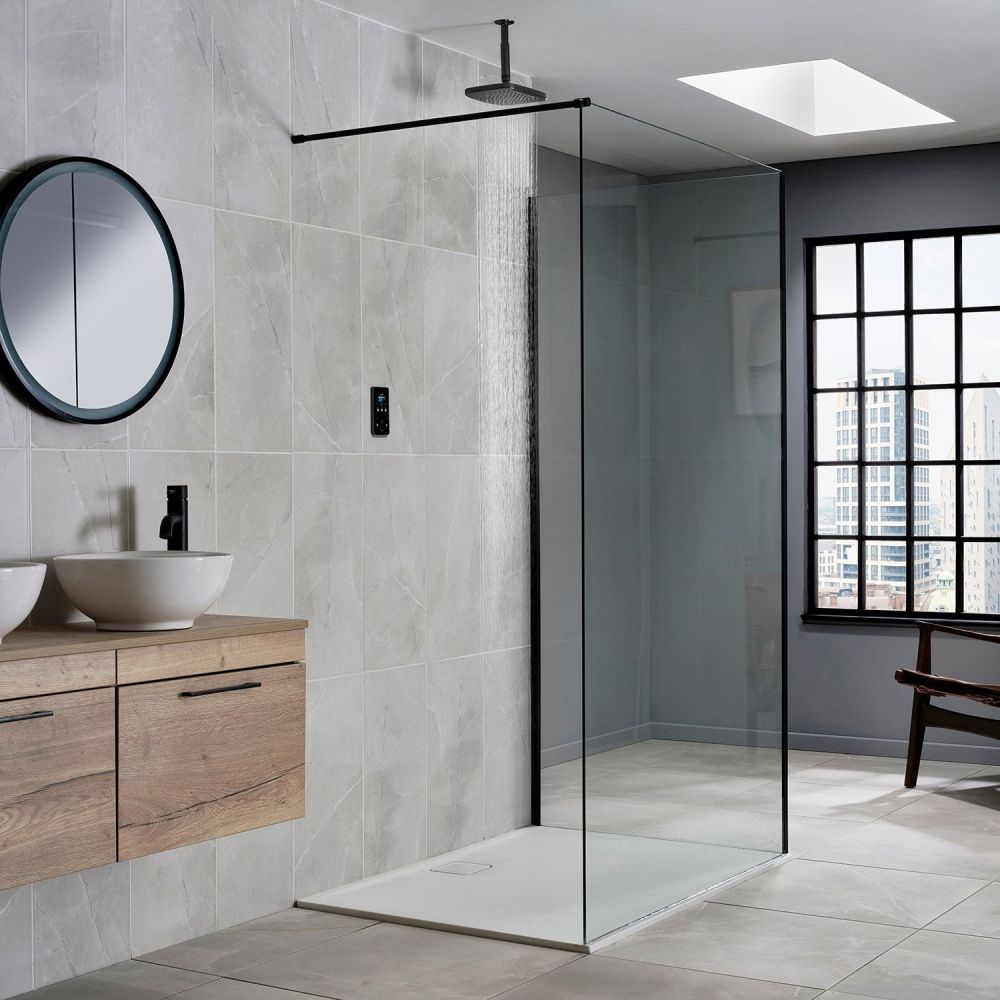 Triton ENVi 9.0kw Thermostatic Electric Shower with Ceiling Fed Fixed Head - Black