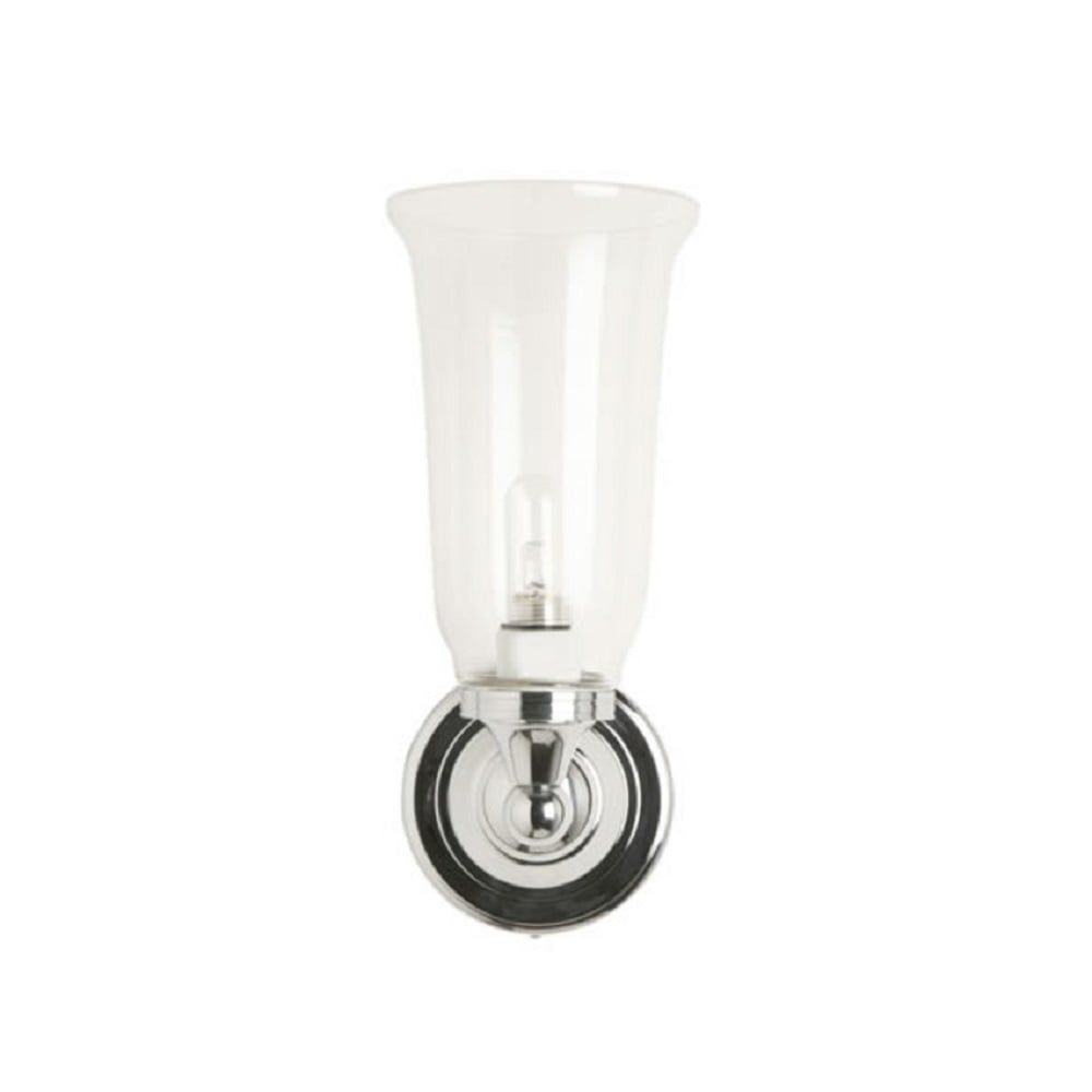 Burlington Round Light with Chrome Base & Clear Glass Vase Shade