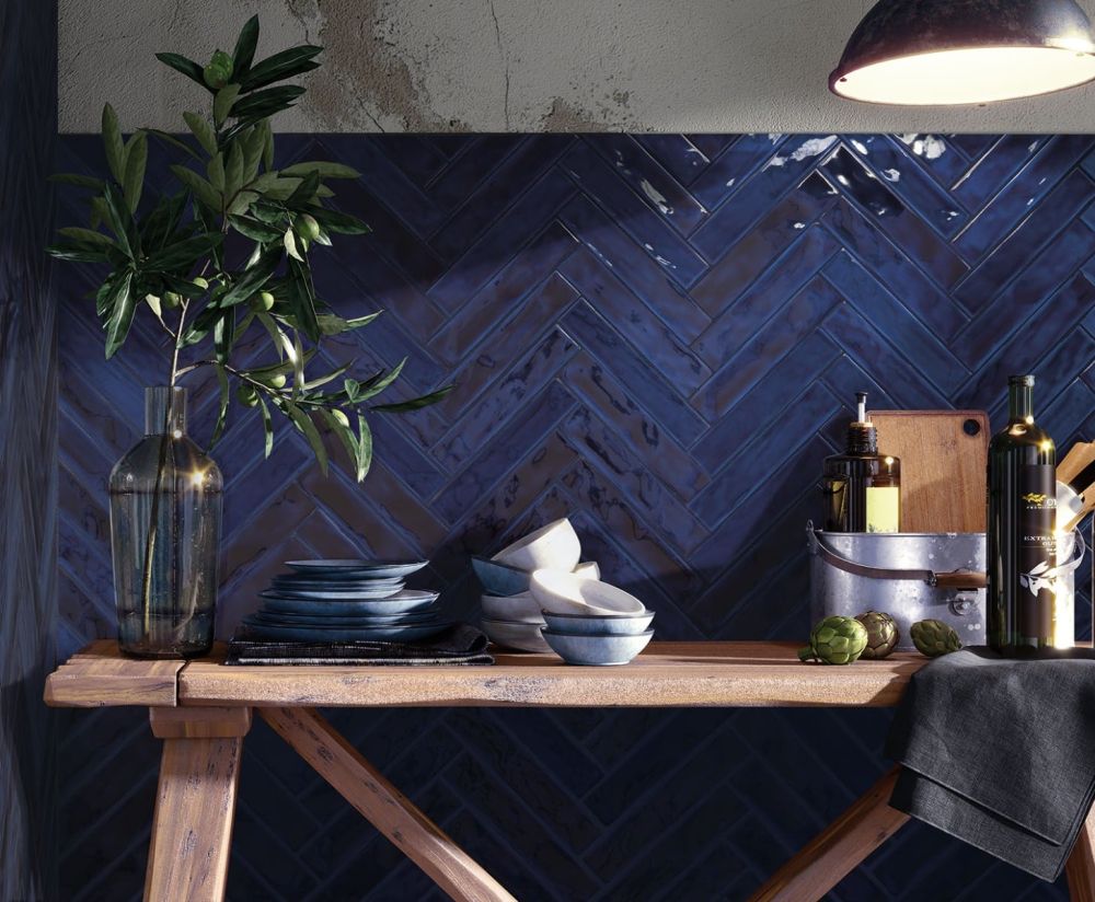 Sapporo Marine Gloss Ceramic Brick Tile 250x50mm