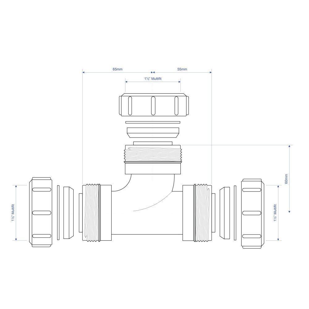 McAlpine 1½" Tee Piece - V1M